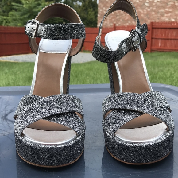 NIB LAURENCE DACADE Rosange 120mm Silver Metallic High Platform Sandals sz 41 - Picture 6 of 11